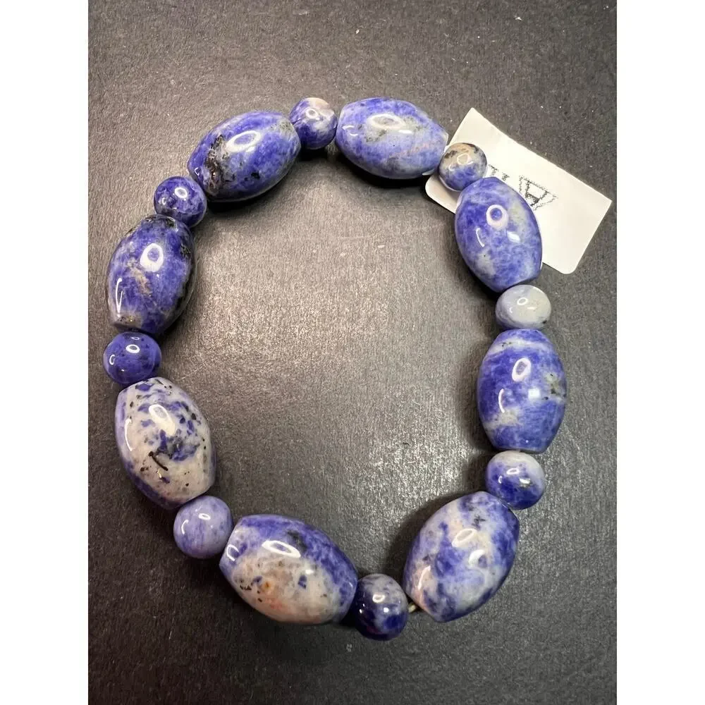 NEW sodalite necklace and bracelet with sterling silver clasp
